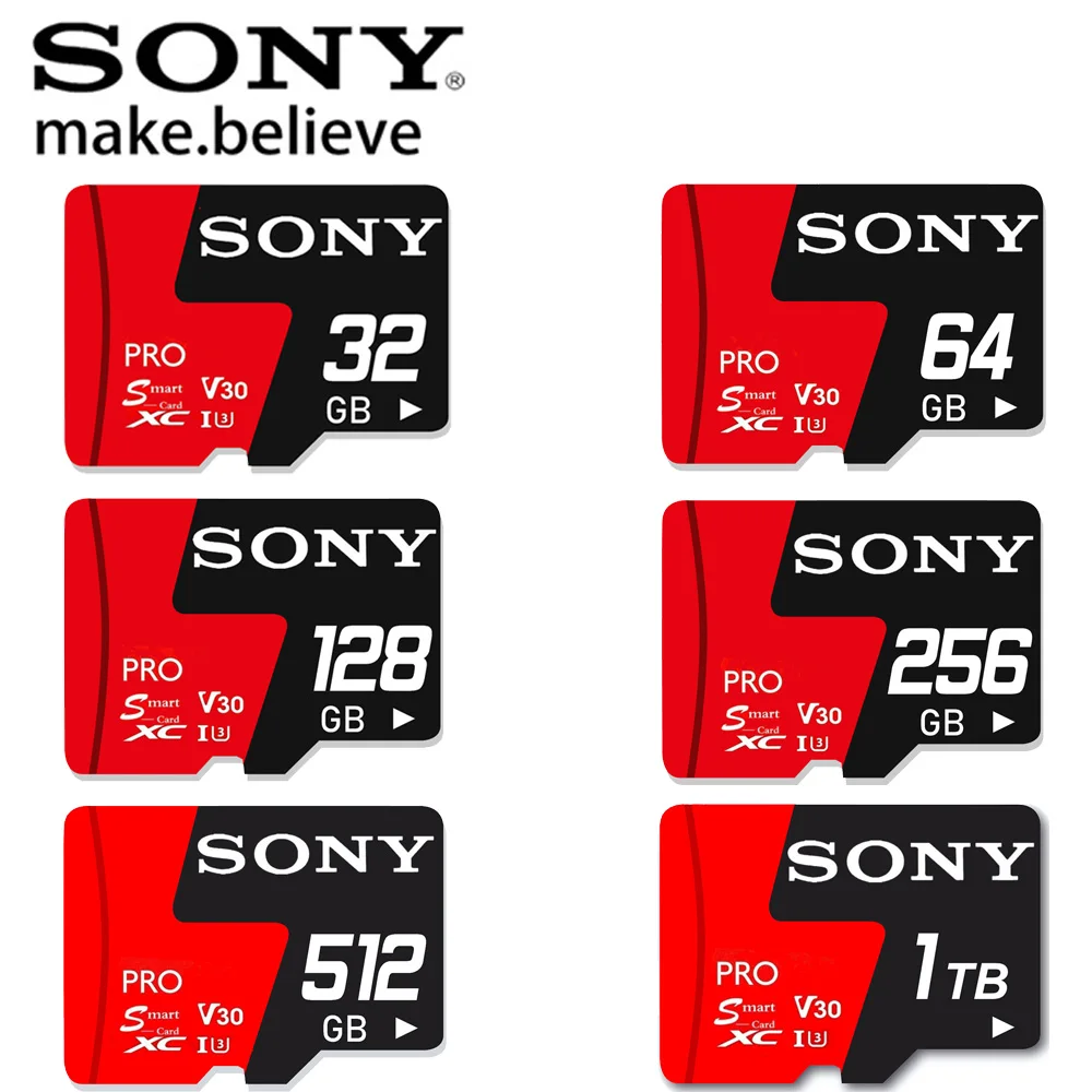 

SONY Micro Memory SD Card 128GB 512GB Class 10 High Speed Flash Mini TF SD Memory Card 1TB Cartao De Memoria For Phone&Camera