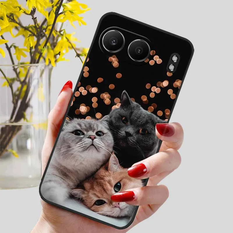 Luxury Silicone TPU Soft Bumper Case with Cute Cat Design for Oneplus Nord 4 - Premium Protective Cover