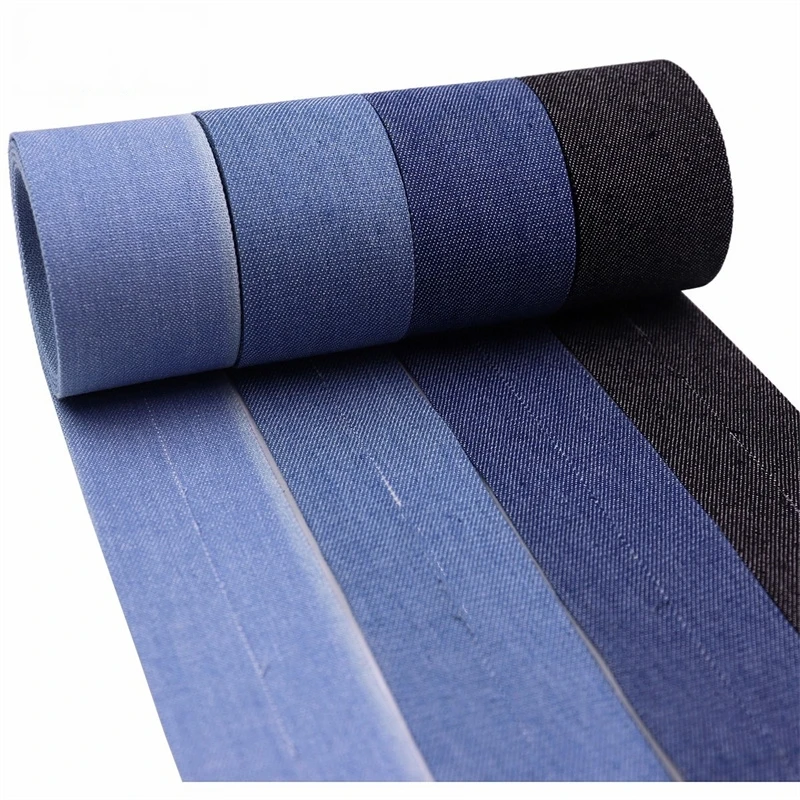 Nastro con bordo in denim da 1 m Fai da te con fiocchi Accessori per capelli per bambini Materiale Regalo Confezione di fiori Nastro in tessuto per jeans - immagine 2