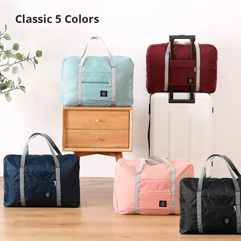 2 Pack Foldable Travel Duffel Bag for Airlines Carry on Bag Weekender Overnight Hospital Tote Bag Gym Duffel Bag Women Men 4
