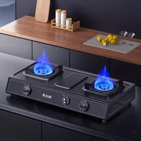 Double-head Tabletop Gas Stove Tabletop Double Stainless Stee Cooker Natural Gas Stove Liquefied Gas Fire Stove 1