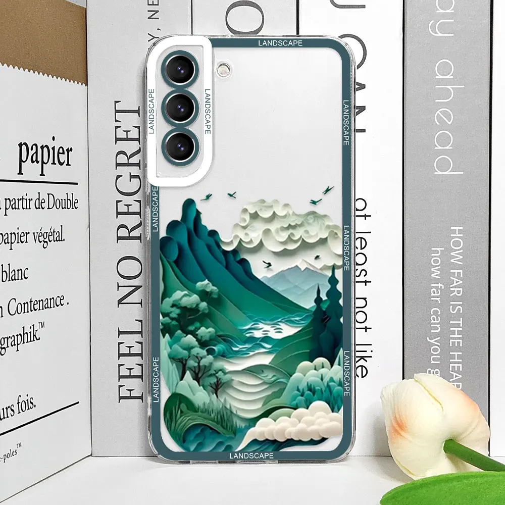 Creative Mountain Landscape Transparent Phone Case Cover