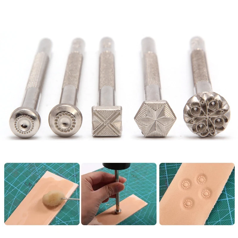 Leather Carving Embossing Tool DIY Handmade Leather Printing Stamp Decorative Pattern Carved Craft Embossing Design Tools 1Pcs leather craft stamps,leather letter punch