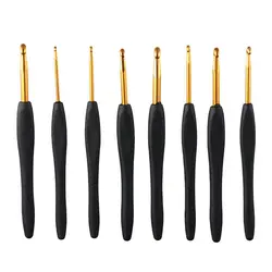Ergonomic Crochet Hooks Set for Arthritic Hands - Soft Grip Crochet Needles Kit (8PCS, Black, 2.5-6.0mm) (1)
