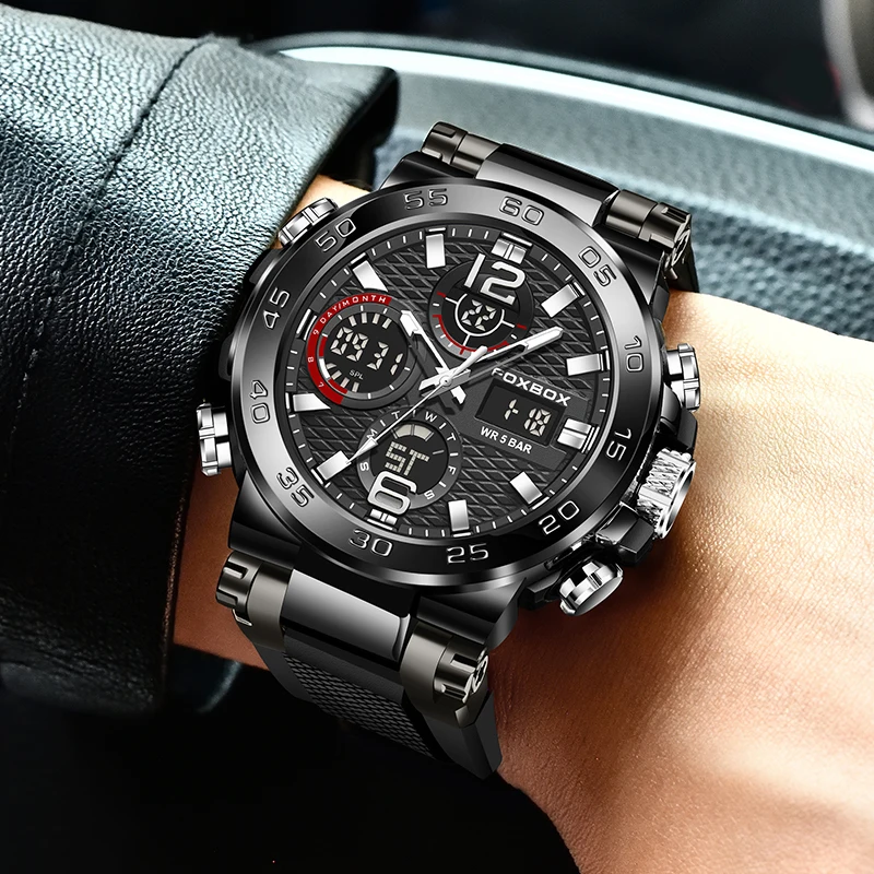 LIGE 2023 NEW Men Watches Quartz Top Brand Luxury Digital Male Clock Military Sport Original Genuine Silicone Classic Wristwatch