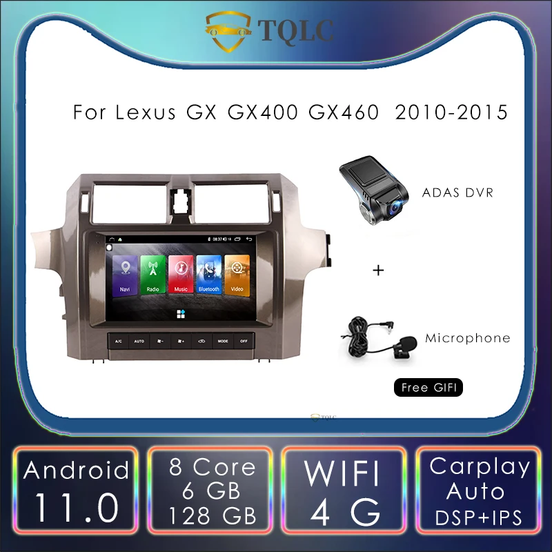 128g Android 11.0 Car Radio For Lexus Gx Gx400 Gx460 10.1 Inch Carplay