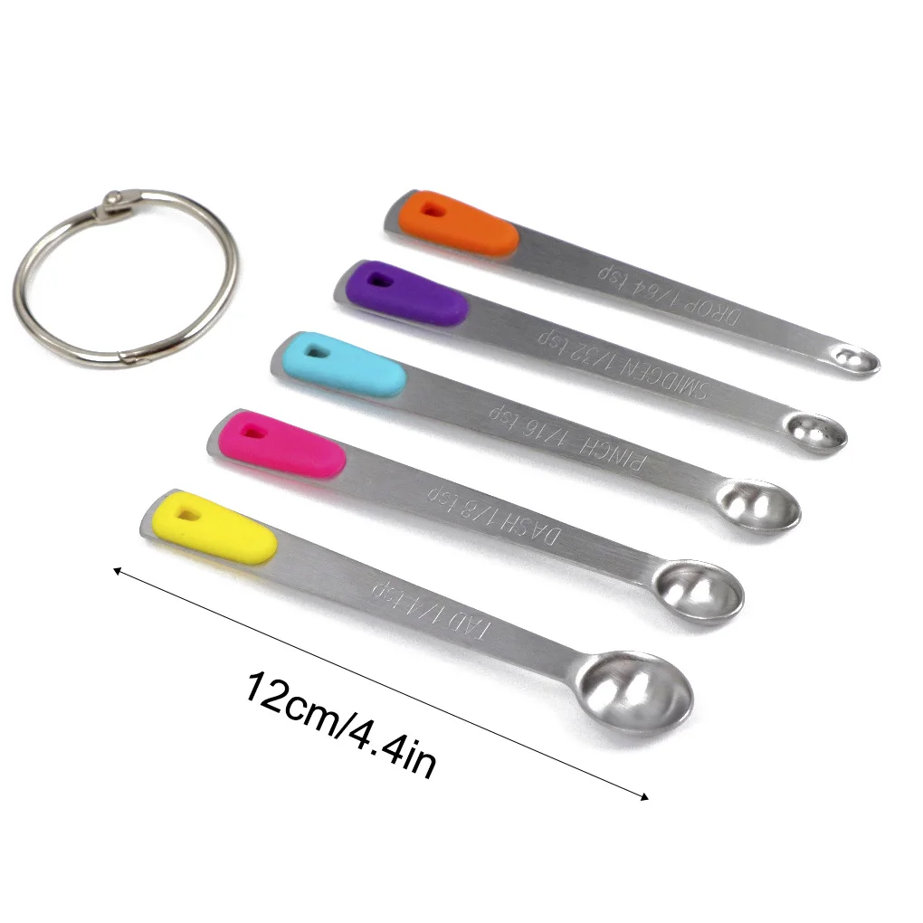 5 Pieces/Set Baking Powder Dry Food Measuring Spoons Coffee 1/64 to 1/4 Teaspoons Household Kitchen Gadget Home Supplies kitchen measuring spoons,measuring spoon set,measuring cup and spoon set