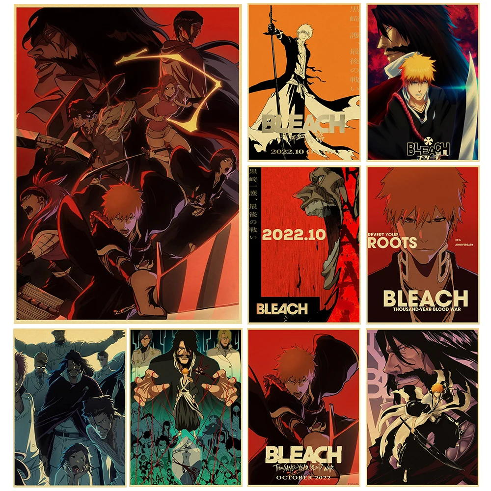 

2022 Bleach Thousand-Year Blood War Poster Decoration Chambre Decor Art Cafe and For Coffee Bedroom Duvar For Living Posters