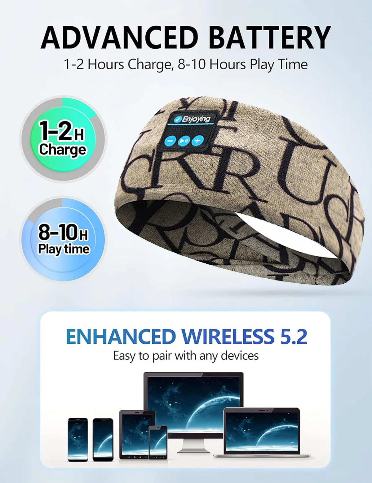 Bluetooth Sleeping Headphone Music Sport Headband Mask Wireless Stereo Player Wireless Headband Headphones with Mic Hardsfree