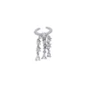 Boucles d'Oreilles Double 2 Piercing pour Femme, Goutte d'Eau, Tendance, Romantique, 5A CZ, Station Link, JoTassel, 1 Pièce