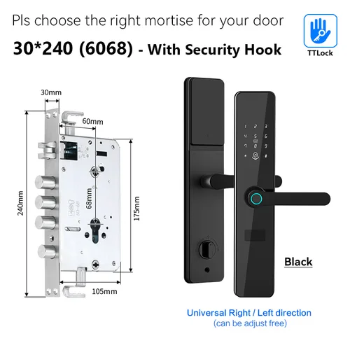 TTLock 스마트 지문 도어락, 와이파이 앱 잠금, 블루투스 잠금 해제, 지능형 보안 잠금, 생체 인식 전자 도어락 8