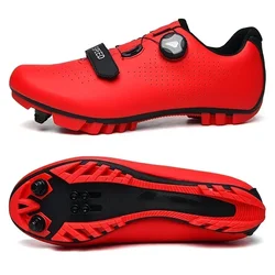 Enhanced Cycling Shoes: Unisex Road & Mountain Bike Racing Sneakers - 45 (MTB-red)