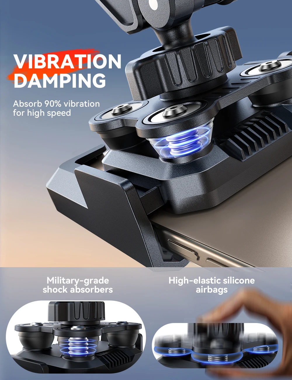 Shockproof Bike Phone Holder Half Enclosure 360° View Motorcycle Phone Mount Bic