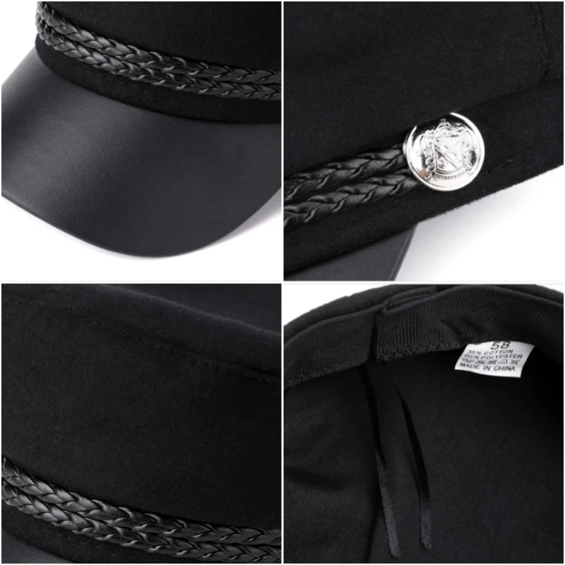 Casual Women Men Hat Spring Autumn Sailor Hats Ladies Beret Caps Flat Top Captain Cap Travel Cadet Octagonal Hat