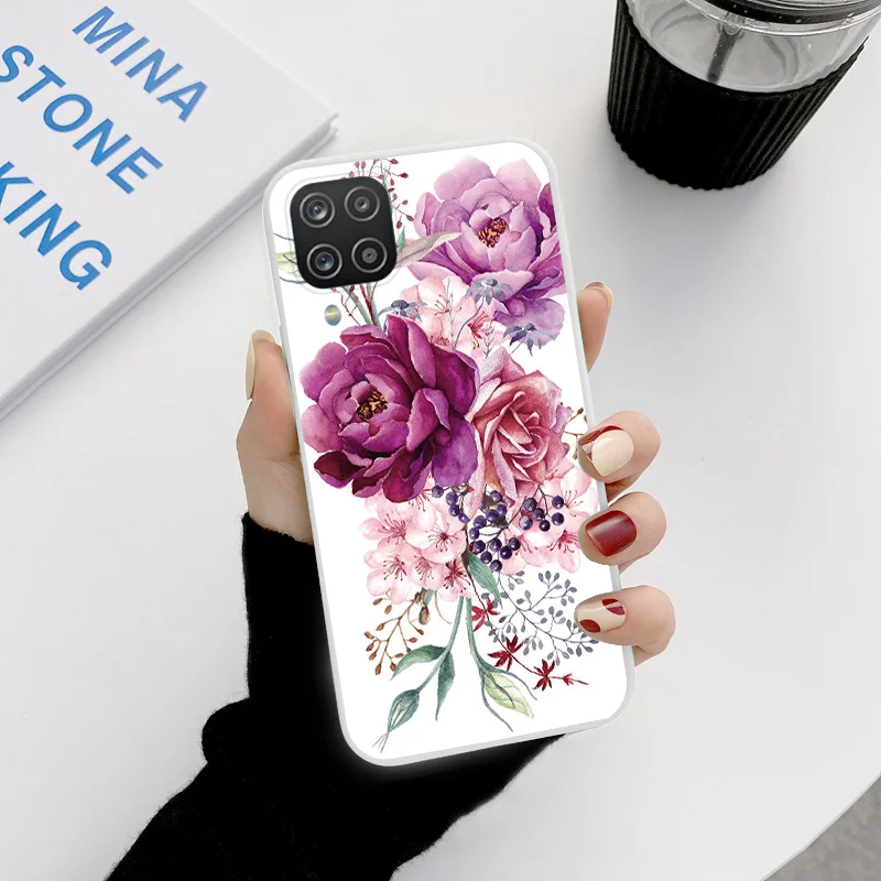 For Samsung Galaxy A12 Case Dinosaur Back Cover Phone Cases For Samsung A 12 GalaxyA12 Animal Flower Shockproof Silicone Fundas silicone cover with s pen