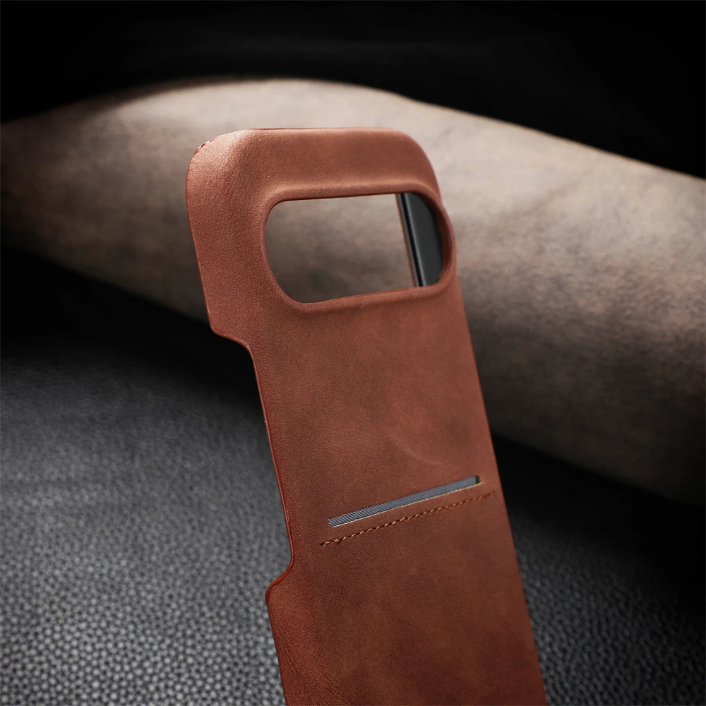 جراب محفظة من جلد الغنم الفاخر لجوجل بيكسل 9 برو إ...