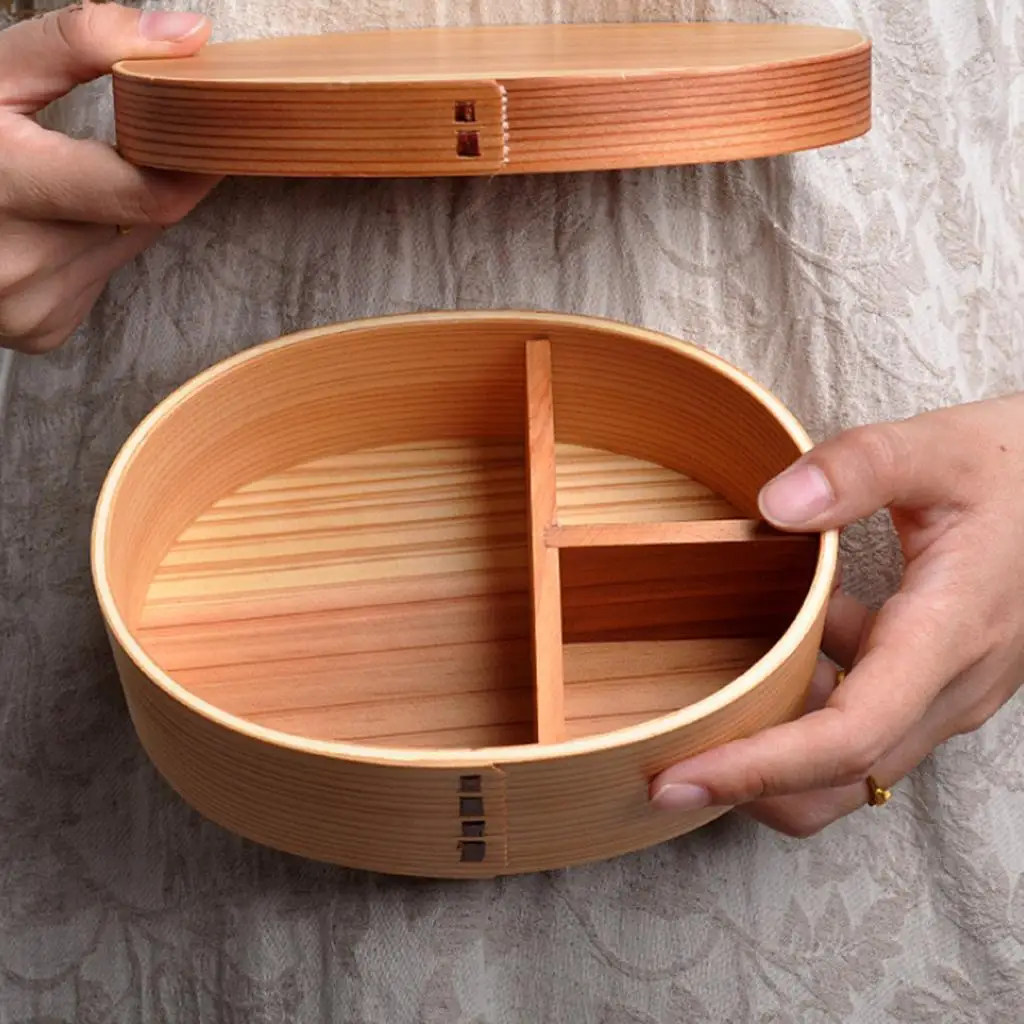 Wooden Lunch Box Bento Box Sushi Sandwich Appetizer Container Portable