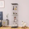 65”x17”x14” Display Cabinet with Door & Lock, Quick-Install Tempered Glass Floor Standing Bookshelf, 4-Shelf Display Cabinet 1