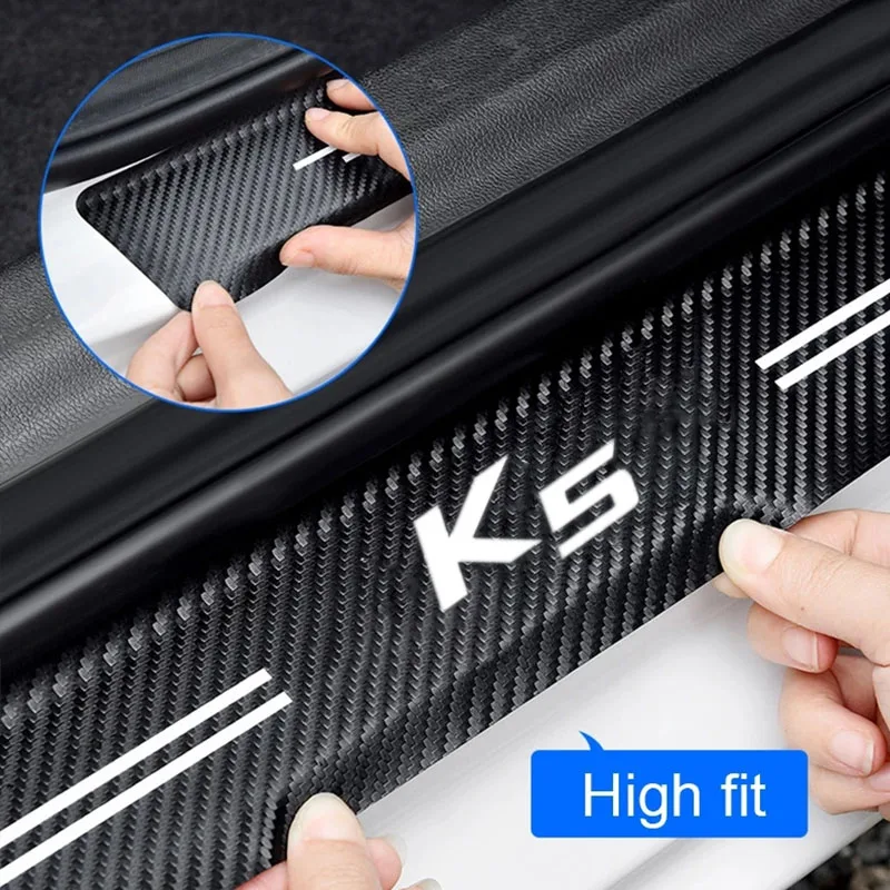 Protection Pare-chocs Arrière En Fibre Carbone Pour Kia Rio – Autocollant Décoratif Et Anti-rayures