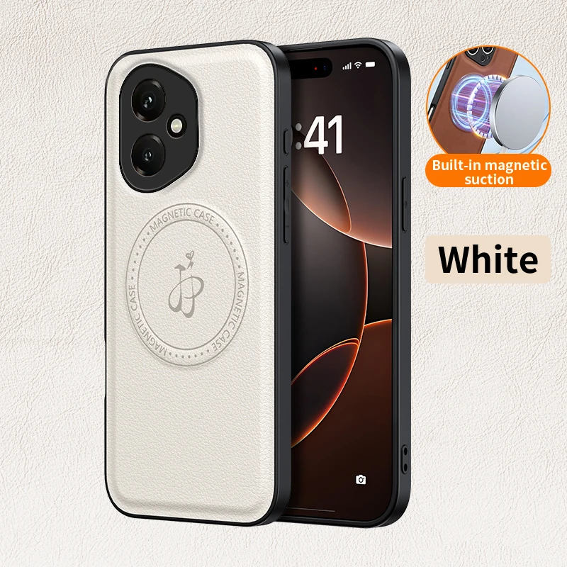 PU Leather Wireless Charging Magnetic Case for Hon...