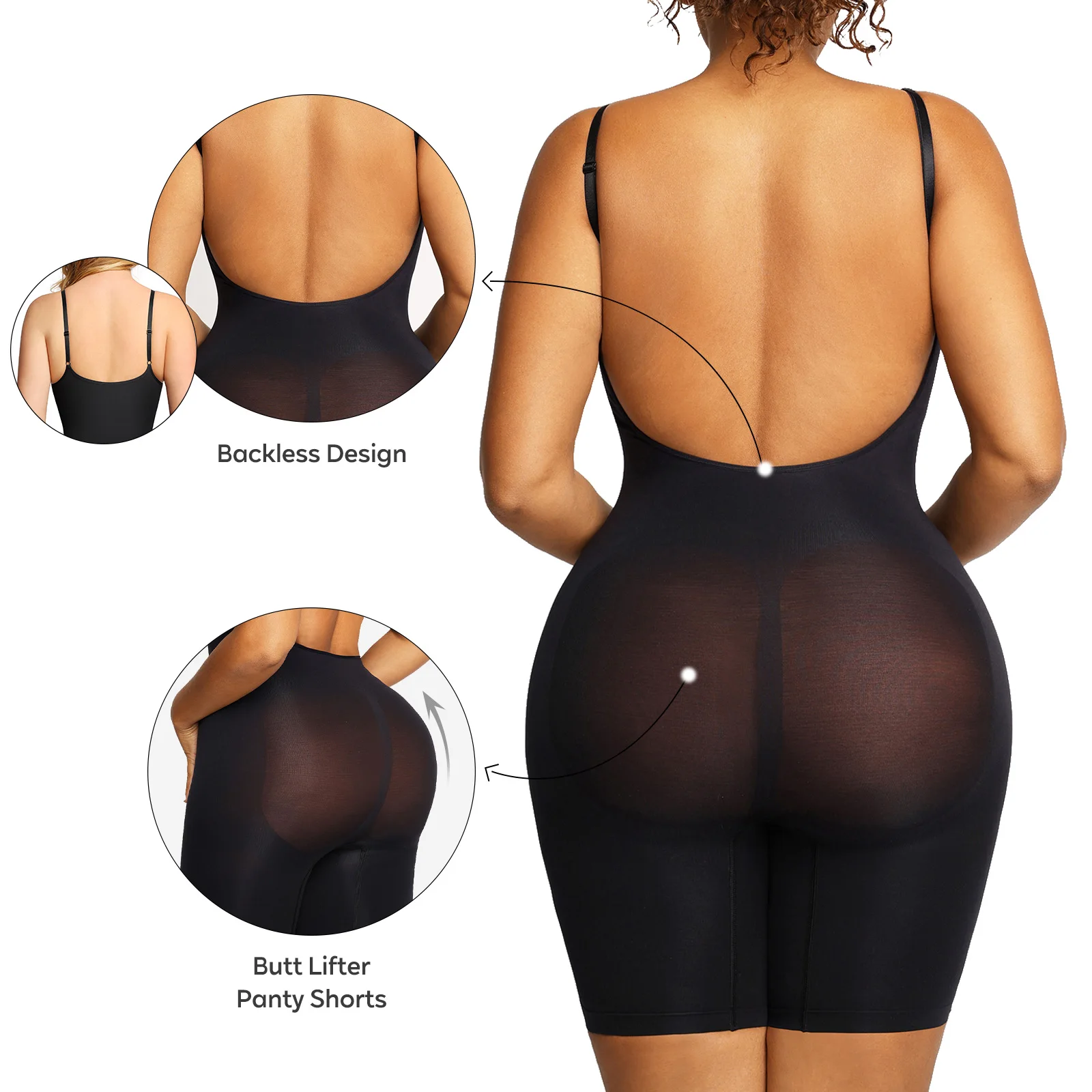 Hexin Low Back Seamless Bodysuit Dupes For Women Tummy Control Slimming  Sheath Push Up Thigh Slimmer Abdomen Shapers