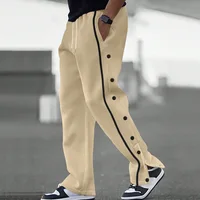Pantalon Long en Jacquard, simple boutonnage, Patchwork, ample, grand pantalon décontracté, polyvalent, sanitaire, nouvelle collection printemps et automne 2025 5
