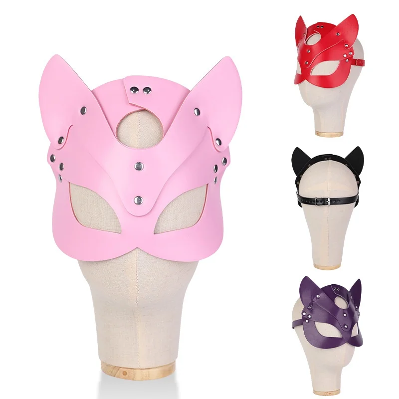 Sexy Exotic Accessorie PU Leather Fox Mask for Women Prom Dress Up Halloween Nightclub Party Cosplay Games Costumes Animal Masks