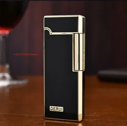 Compact Rectangular Deli Pulley Lighter with Ultra-Thin Grinding Wheel, Perfect Men's Gift (6102)