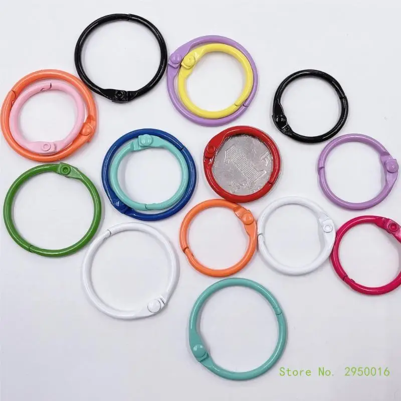 금속 바인더 제본 반지, 30mm, 45mm 키체인, 종이 반지, 느슨한 잎, 학교 노트북 반지, 60 개