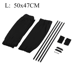 Universal Car Sun Shade Side Window Curtains - Foldable UV Protection Sun Visor Blinds (2-Pack, Black Cloth) (Black 50x47cm)