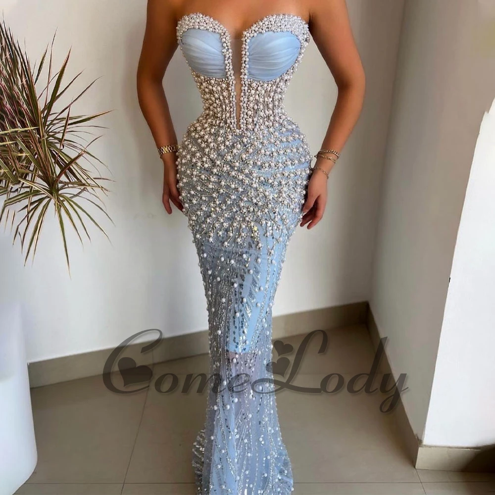 Strapless Rhinestone Mermaid Prom Dresses