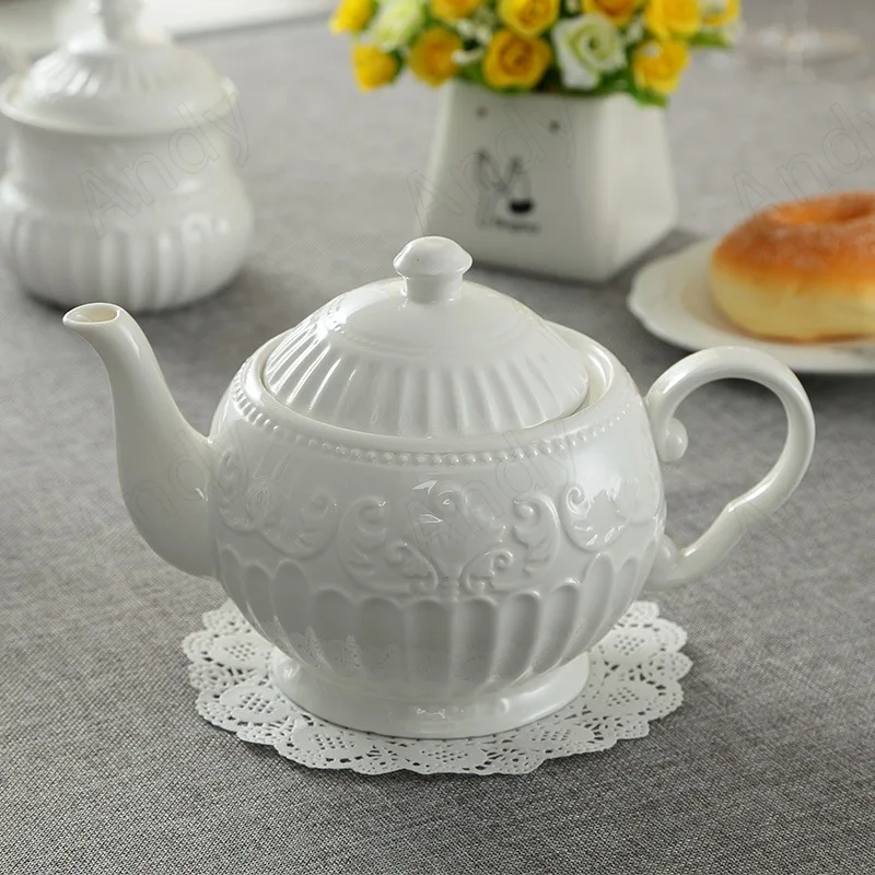 Modern Bone China Dinner Sets French Baroque Relief Home Afternoon Tea Cup Set Western Restaurant Desktop Creative Steak Dish