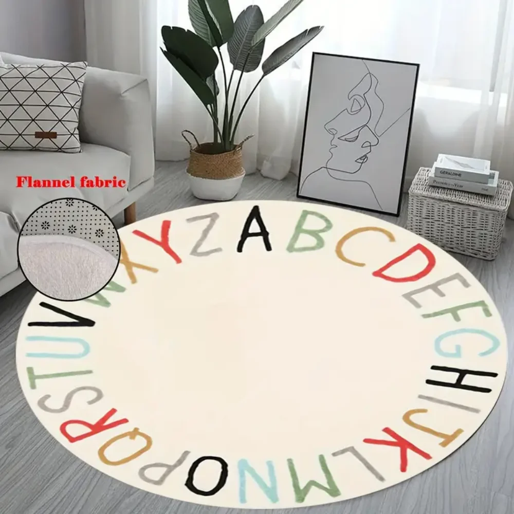 שטיח משחק ילדים עגול בצבעי הקשת VIKAMA, שטיח אזור לחדר התינוקות בגודל נוסף, שטיח רך לזחילה עבור ילדים קטנים בחדר השינה