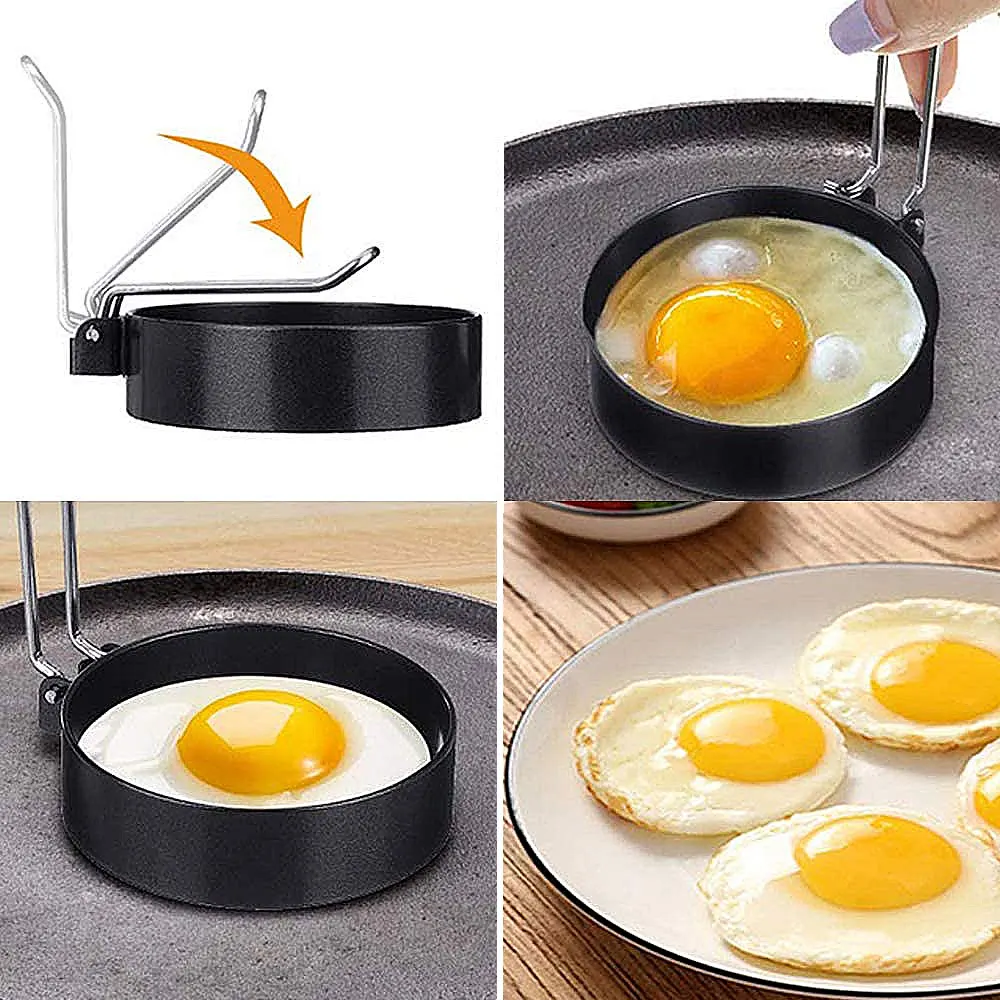 1-4PC Food Grade Silicone Egg Rings Egg Ring Mold for Cooking, Fried Egg  Rings#