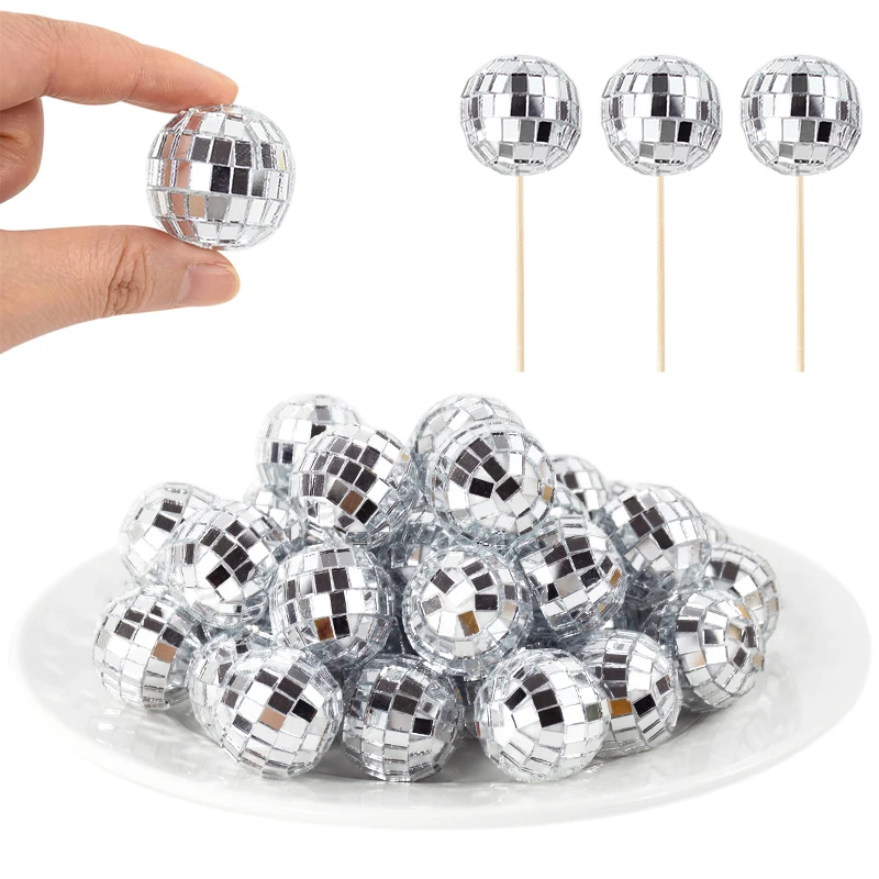 Description Picture 4 of itemRetro 70s 80s Themed Birthday Party Decor Disposable Tableware Disco Ball Plates Napkins Cup Cocktail Drinking Straw Cake Topper