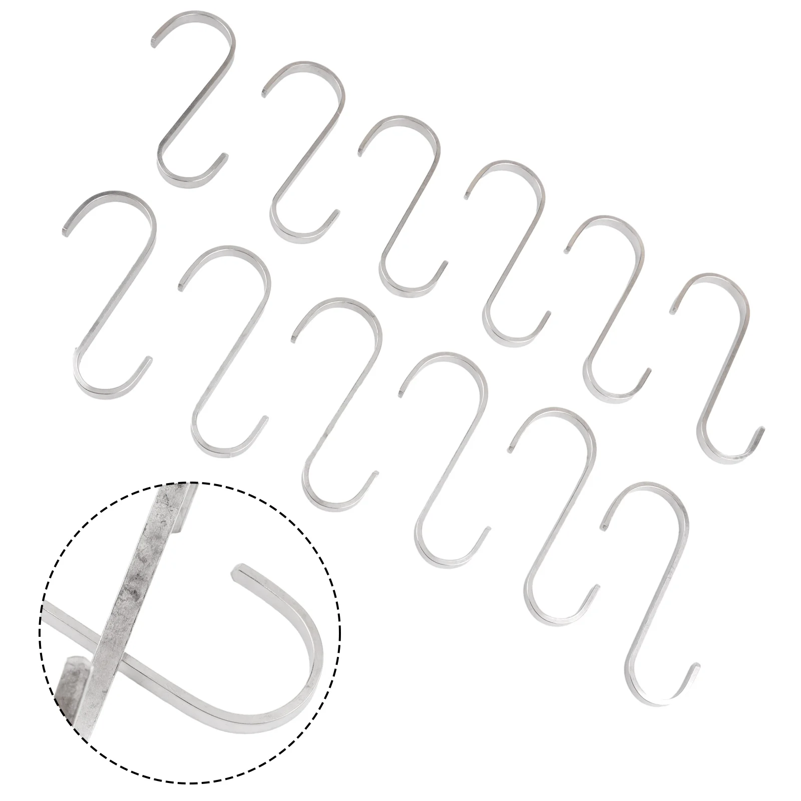 

New Accessories Household Hooks Parts 12pcs Stainless Steel Useful Equipment Flat Garden Hanger Hanging Heavy Duty