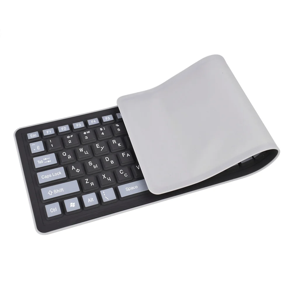 Teclado Russo com Layout de Silicone 103 Teclas Letras Interface Macio e Durável pc Desktop Laptop Usb 2.0 - Imagem 6