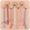 Baby Beech Wood Pentagram Pacifier Clip Handmade Woven Cotton Soother Nipple Chain For Baby Nursing Teether Chewing Toys Gift 2