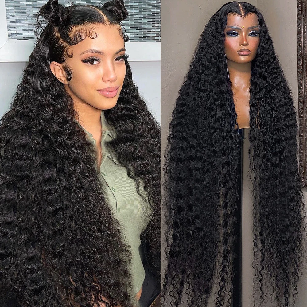 

Glueless 30 40inch 300% Density Deep Wave Wigs 13x6 Hd Lace Frontal Wigs Human Hair Brazilian Remy 13x4 Curly Lace Wig For Women