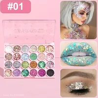 24Colors Body Face Glitter Gel Palette Waterproof Eye Hair Loose Sequins Eyeshadow Multifunctional Party Deco Makeup Cosmetics 2