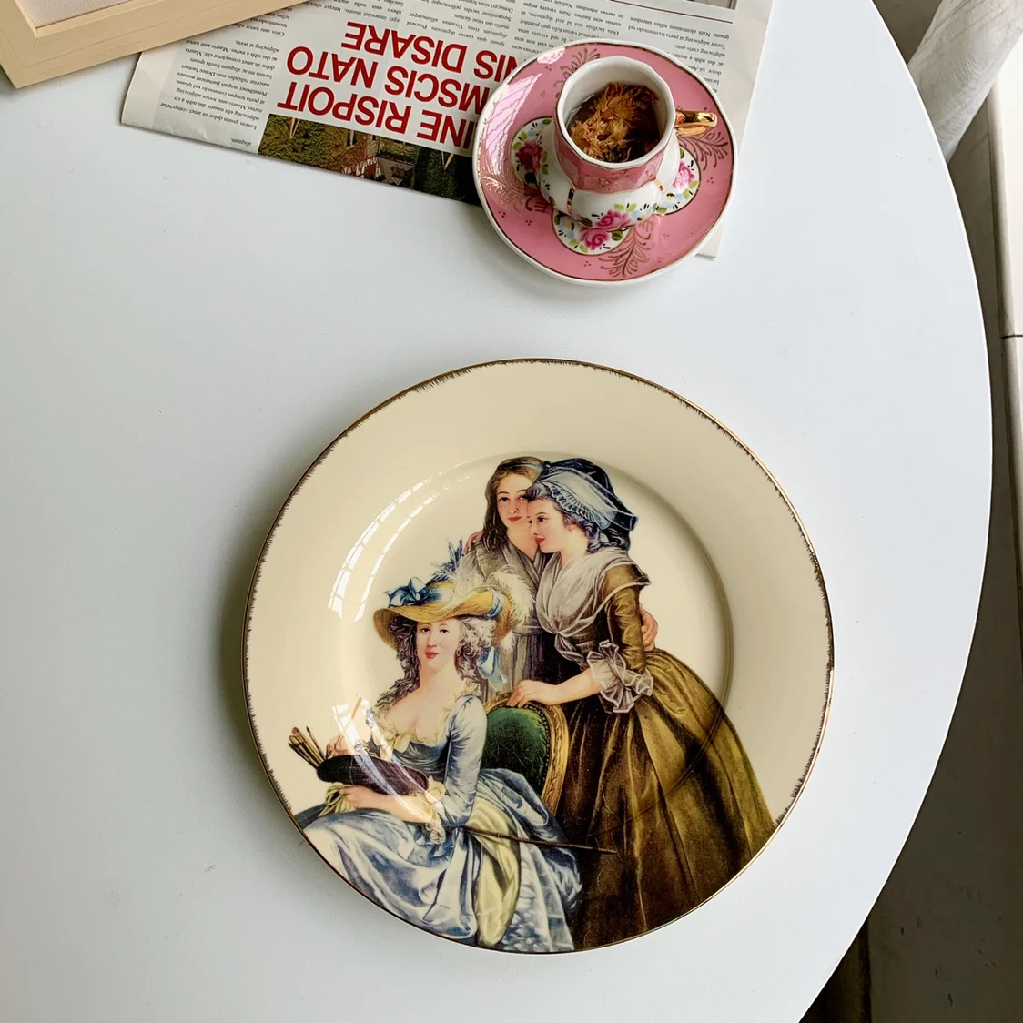 

Exported to Europe, Britain designed oil painting ceramic plate club sample room decoration plate pendulum plate