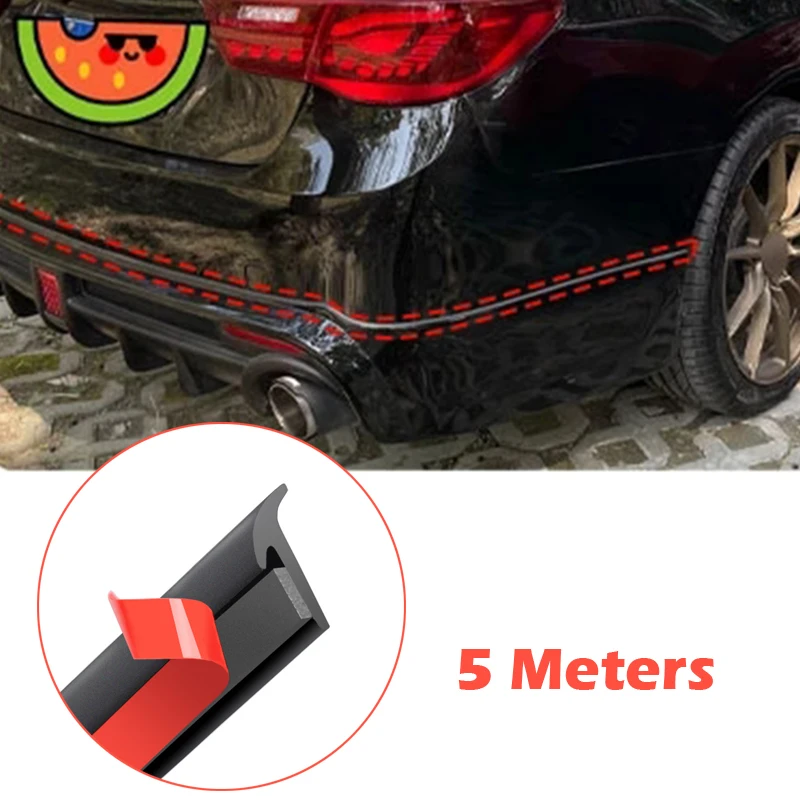 Car Rubber Sealing Strip Stickers Slanted T Type Sound Insulation Edge