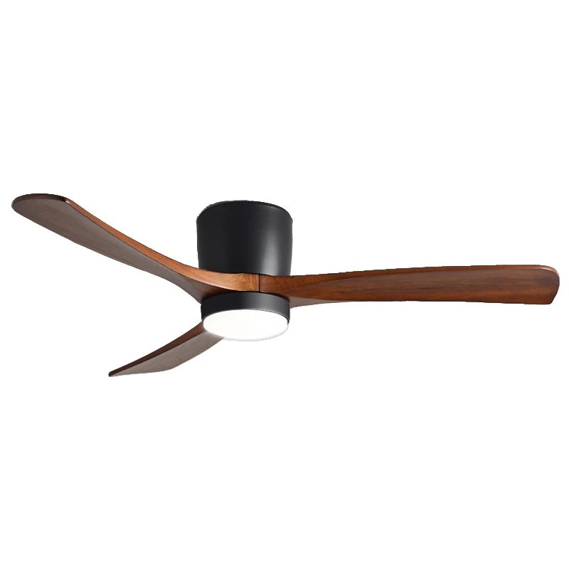Low Profile Ceiling Fan With Lights 3 Carved Wood Fan Blades Noiseless Reversible Motor Remote Control Flush Mount ceiling fan led ceiling fan lights led fan light