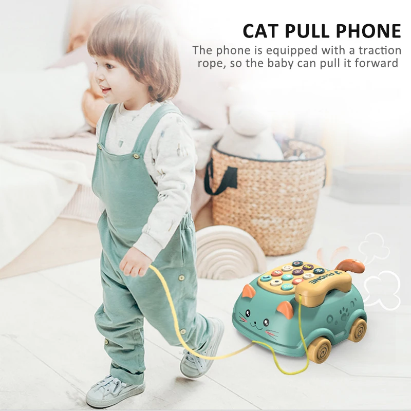 Baby Educational Learning Toys 0 12 months Montessori Lights Musical Piano Mobile Phone Girl Kids Child Telephone Story Machine 2