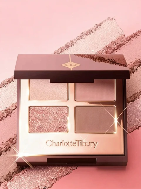 Charlotte Tilbury 4Palette Velvet et 9Palette Silk Shimmer – Fards à paupières et blush crème – Effet rosé longue tenue, modulable, estompable, éclat naturel 1