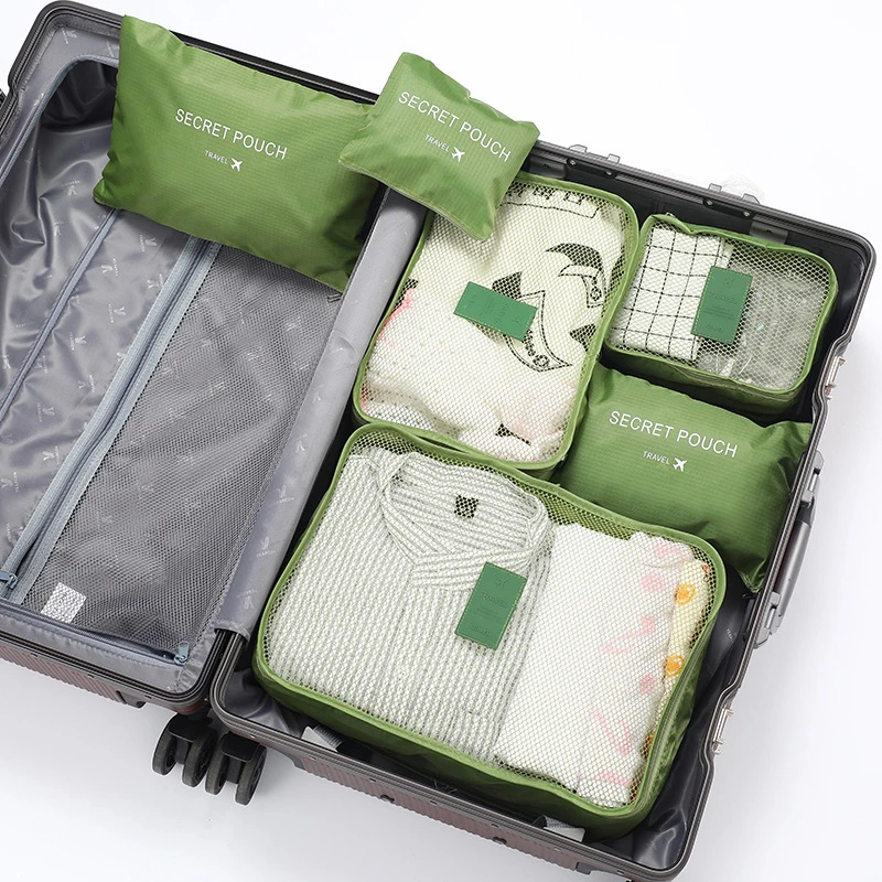 6Pcs/Set Large Capacity Waterproof Travel Storage Bag Set with Zipper for Luggage Clothing And Underwear Organization