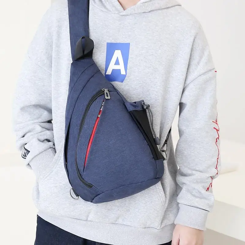 

New mens close-fitting simple chest bag, leisure sports digital storage bag, multi-function messenger bag, one dropshipping