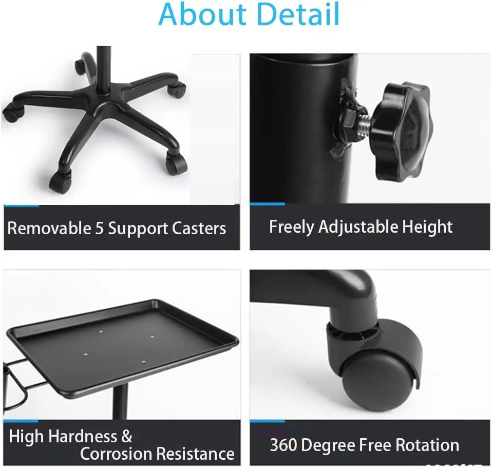 미용 트롤리 롤링 카트, 높이 조절식 헤어 도구 트레이, 다기능 트롤리, 이발 서비스 카트 보관 스탠드