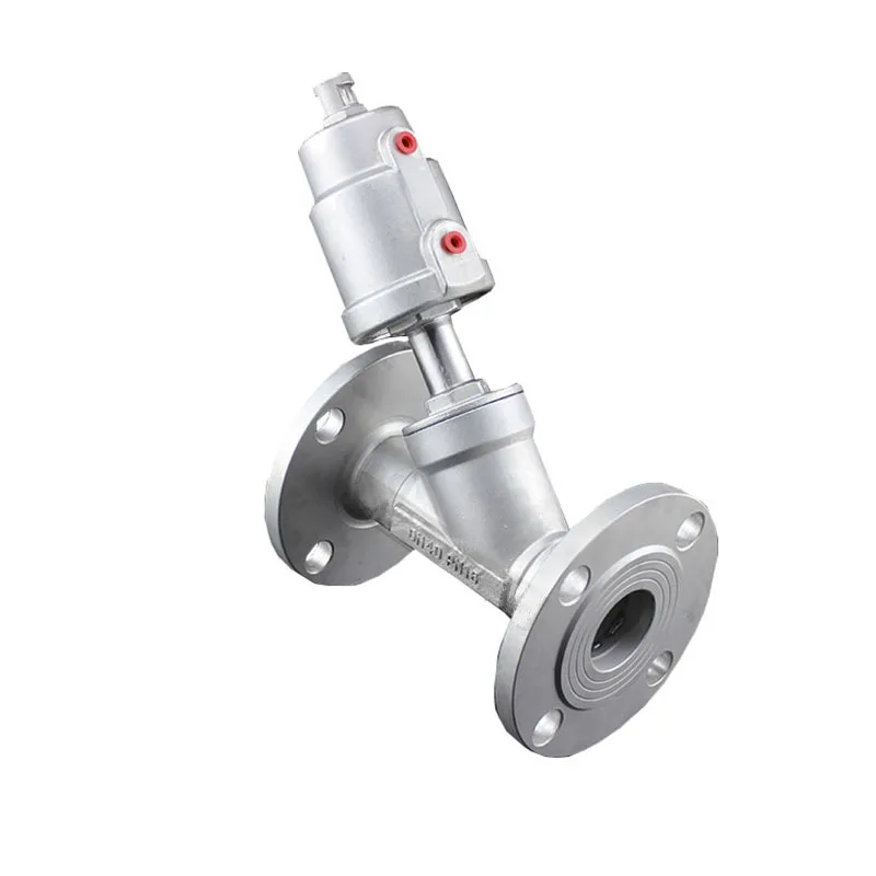 DN40 Stainless Steel Flanged Pneumatic Angle Seat Valve