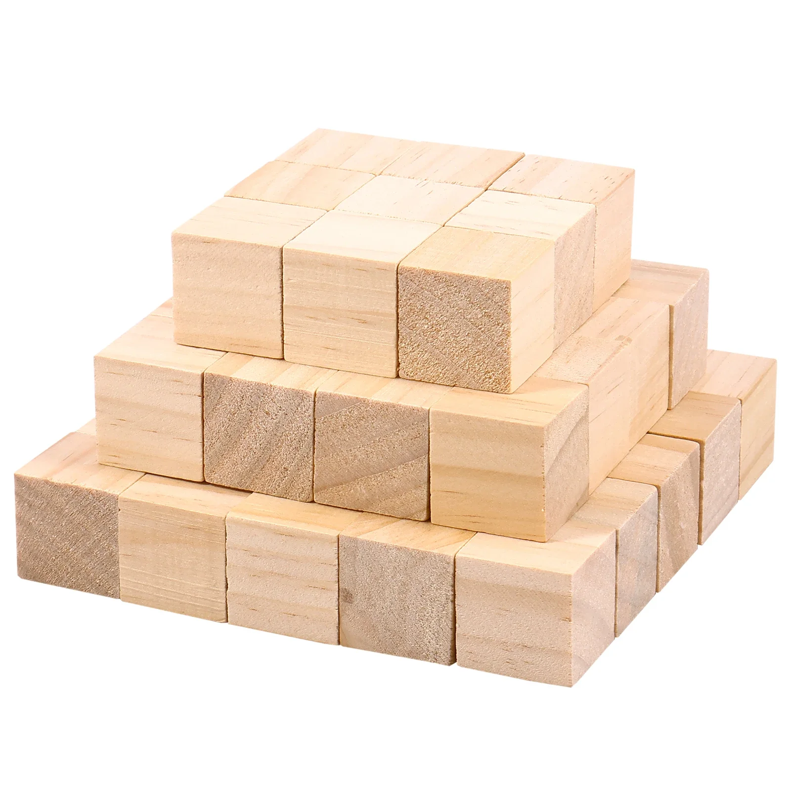 50Pcs Wood Blocks for Crafts Pine Wood Square Blocks 1 Inch Unfinished